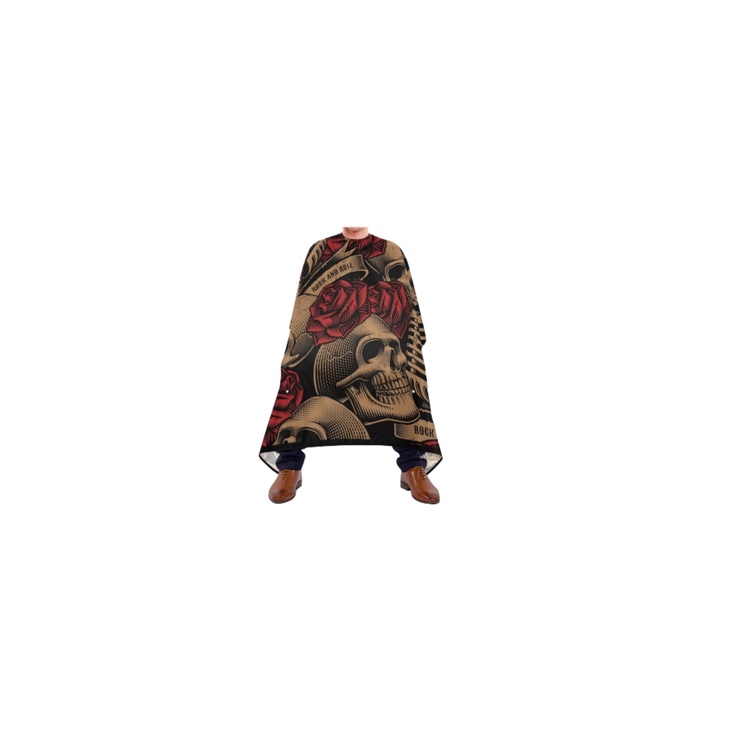 Roses and Skulls Printed Barber Cape